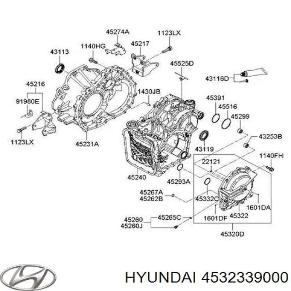Junta, tornillo obturador caja de cambios para Hyundai Santa Fe (SM)
