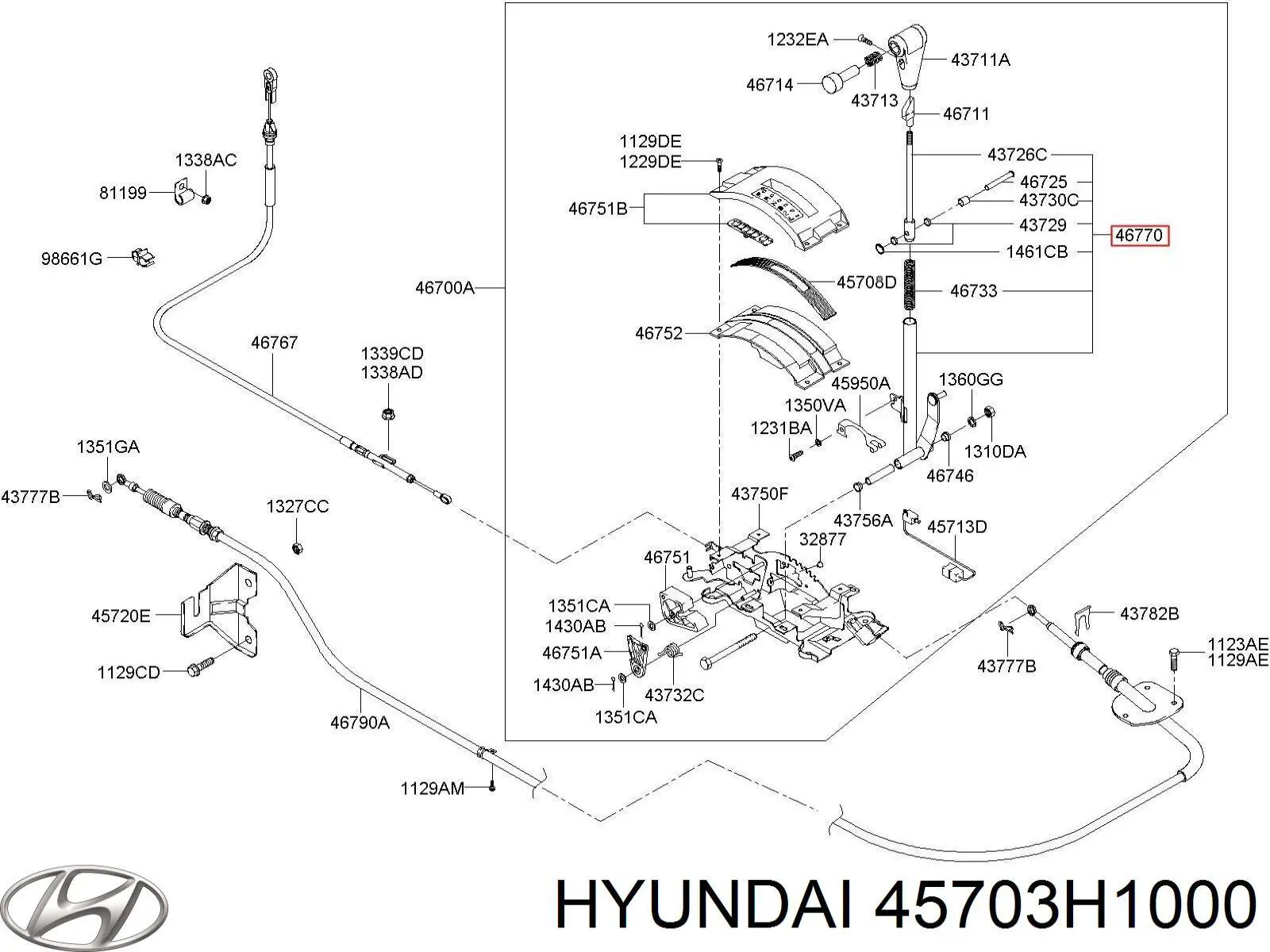 Palanca de cambios Hyundai Terracan (HP)