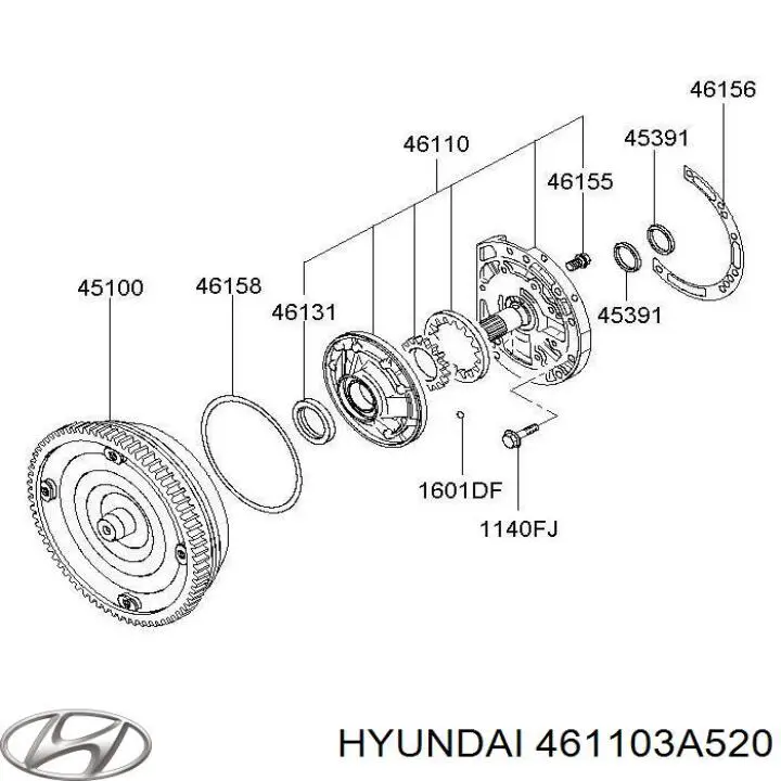 461103A520 Hyundai/Kia bomba de aceite transmision caja de cambios