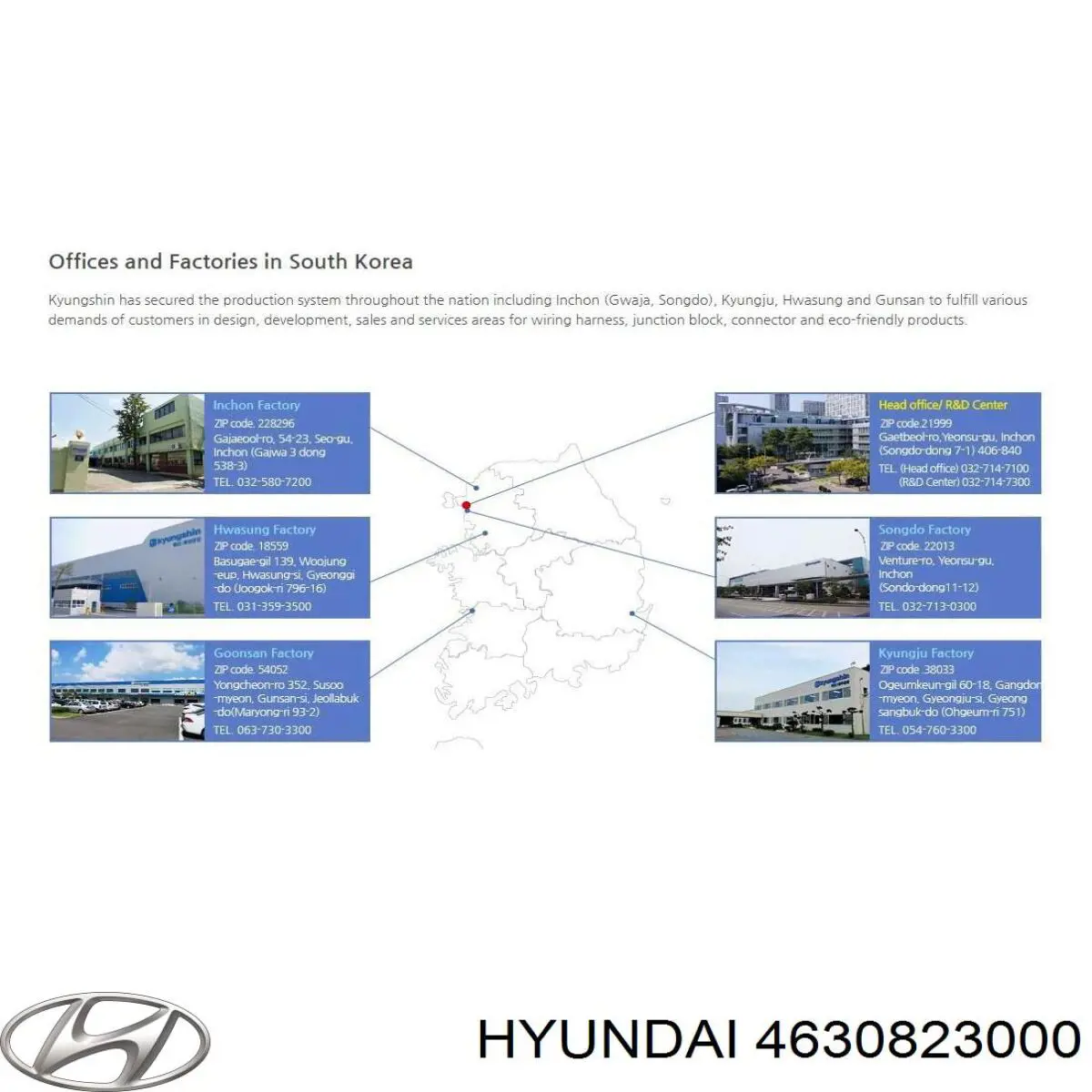 4630823000 Hyundai/Kia mazo de cables transmision automatica