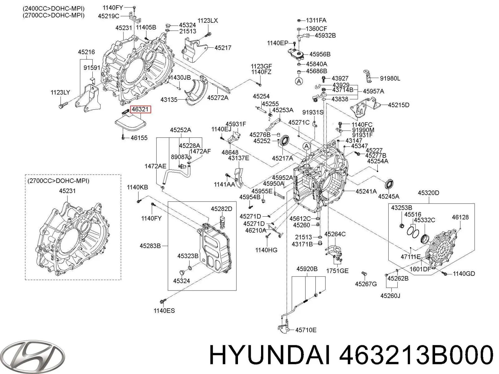 Filtro caja de cambios automática Hyundai/Kia 463213B000