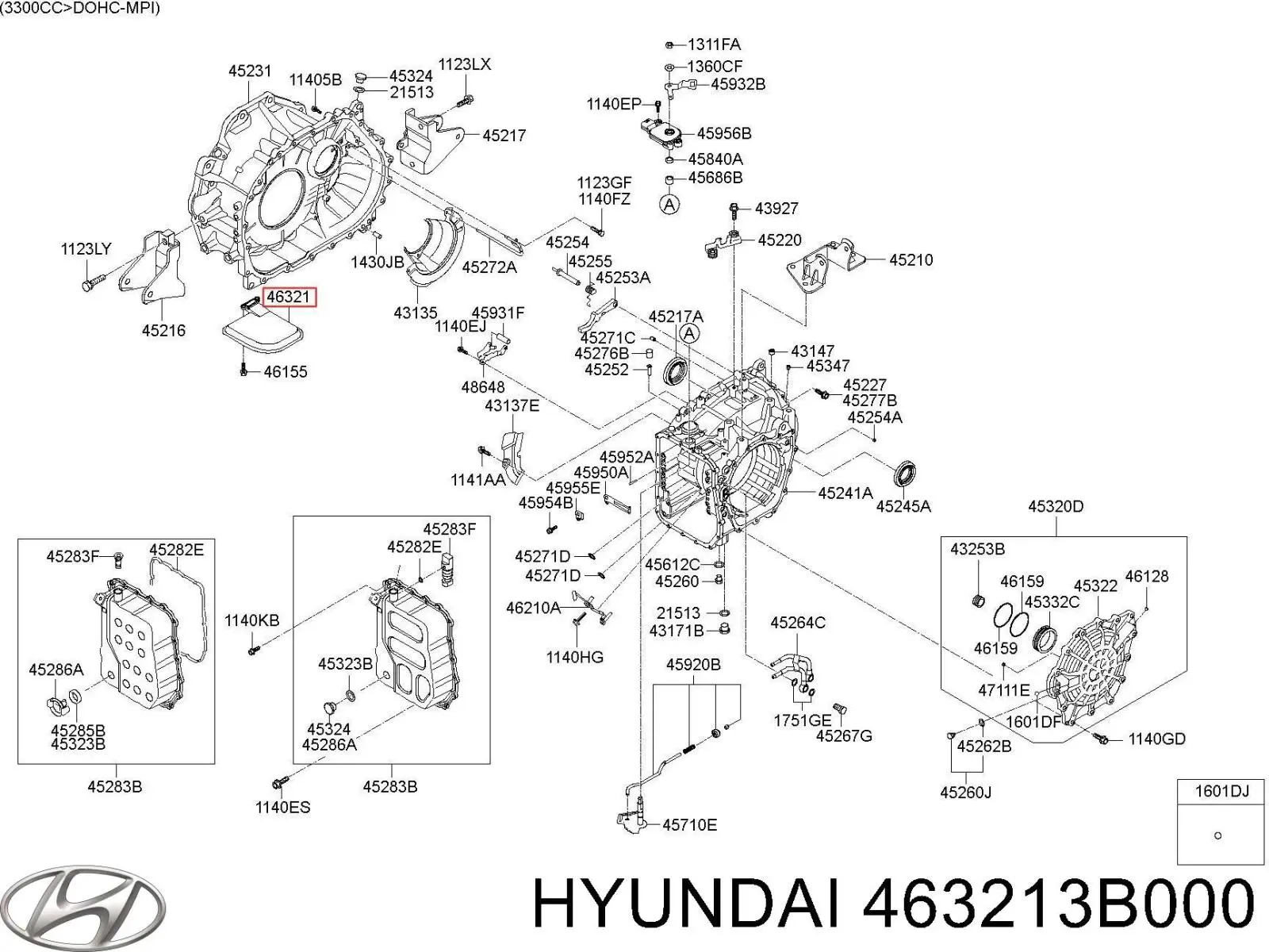 463213B000 Hyundai/Kia Filtro hidráulico transmisión automática