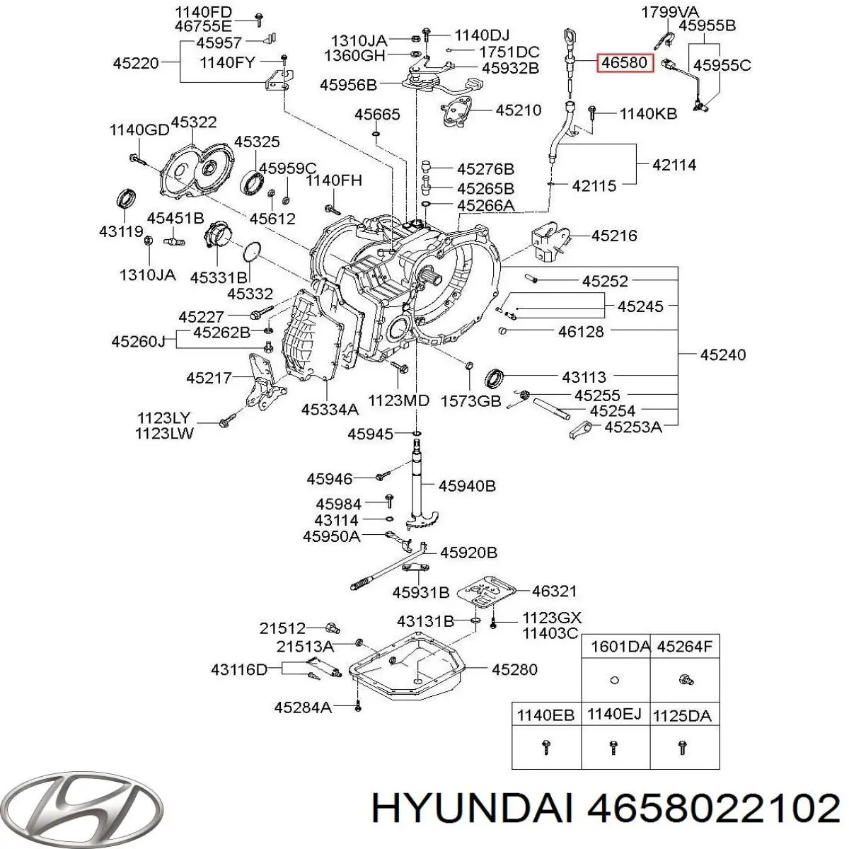 4658022102 Hyundai/Kia varilla del nivel de aceite