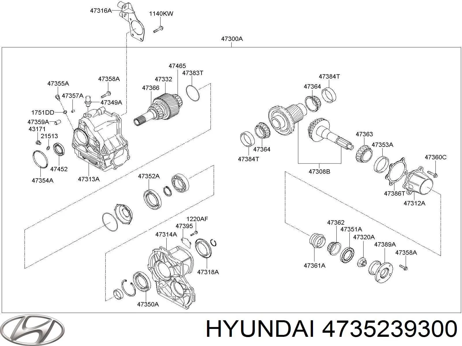 Comprar 4735239300 Hyundai/Kia Retén del diferencial del eje delantero