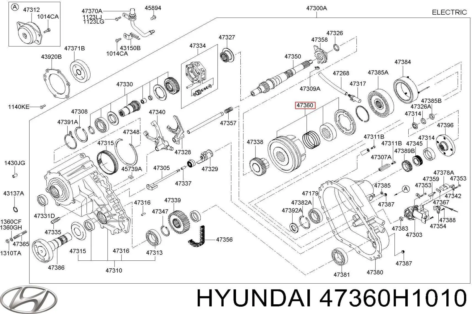 47360H1010 Hyundai/Kia acoplamiento diferencial central burbuja