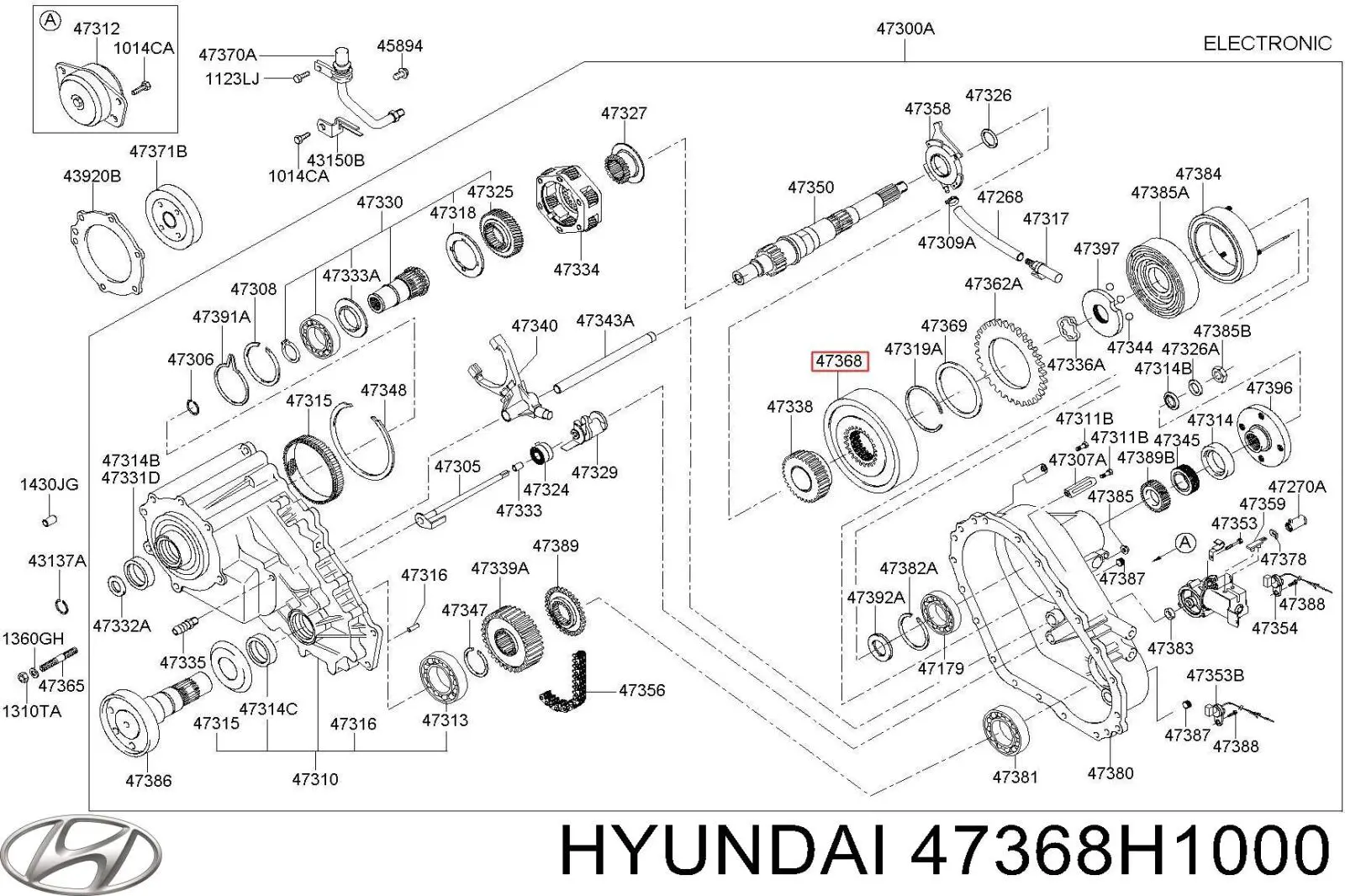 47368H1000 Hyundai/Kia acoplamiento diferencial central burbuja