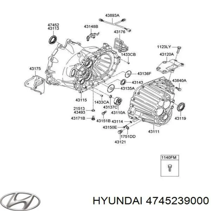 Anillo retén de semieje, eje delantero, derecho para Hyundai Santa Fe (DM)