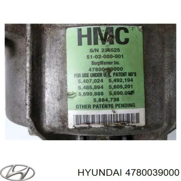 Acoplamiento viscoso del cardán 4780039000 Hyundai/Kia