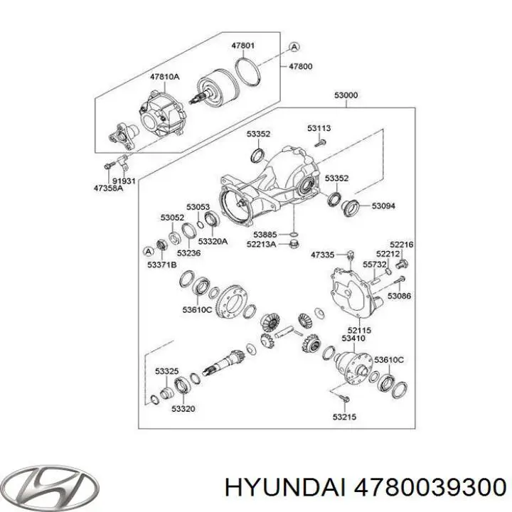 Comprar 4780039300 Hyundai/Kia Acoplamiento del eje trasero