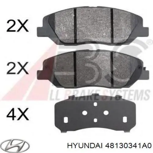 48130341A0 Hyundai/Kia pastillas de freno delanteras