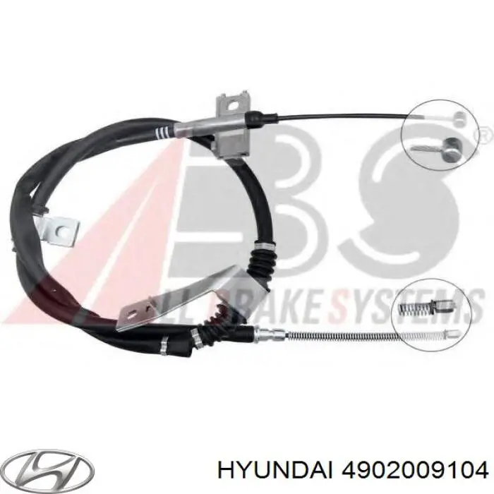 4902009104 Hyundai/Kia cable de freno de mano trasero derecho