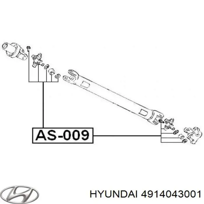 49140-43001 Hyundai/Kia cruceta de árbol de cardán trasero