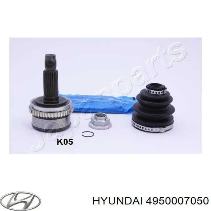 4950007050 Hyundai/Kia árbol de transmisión delantero derecho