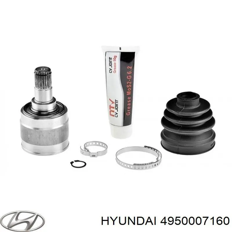 4950007160 Hyundai/Kia árbol de transmisión delantero derecho