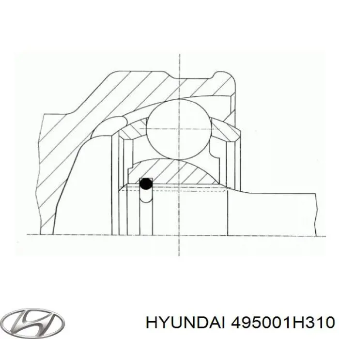 Junta homocinética interna delantera 495001H310 Hyundai/Kia