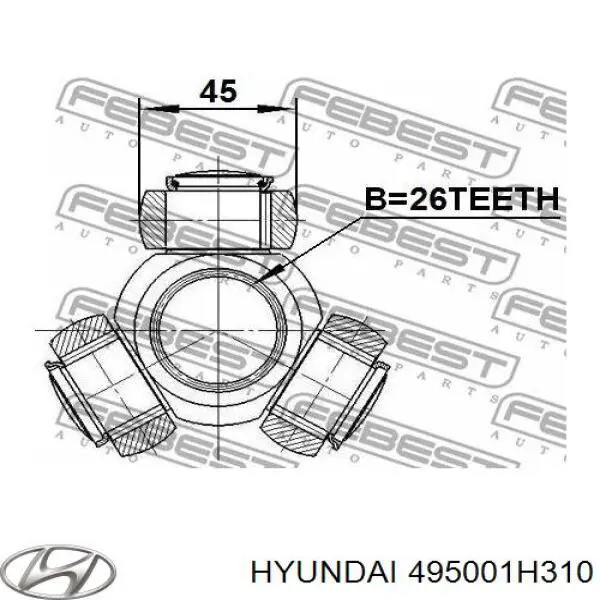 Juego de articulación, árbol de transmisión, interior delantera Hyundai/Kia 495001H310