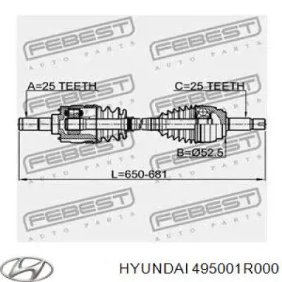Comprar 495001R000 Hyundai/Kia Semieje delantero izquierdo