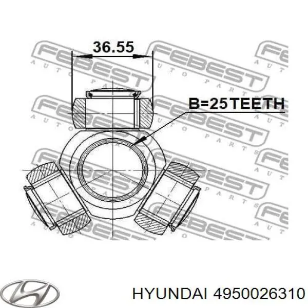 4950026310 Hyundai/Kia árbol de transmisión delantero izquierdo