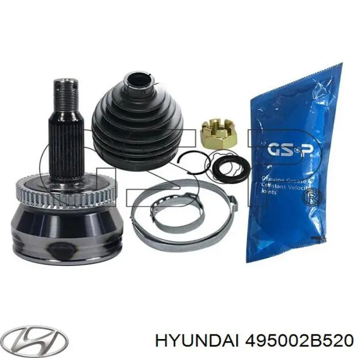 495002B520 Hyundai/Kia árbol de transmisión delantero derecho