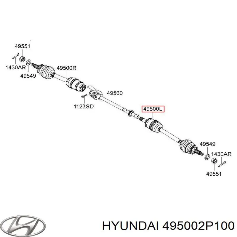 Semieje delantero izquierdo Hyundai/Kia 495002P100 precio, desde 79,86 EUR