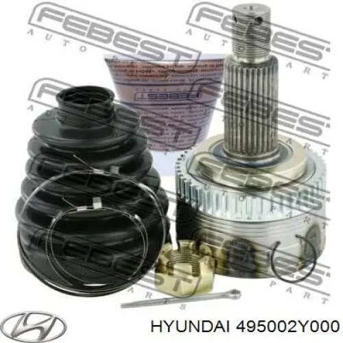 495002Y000 Hyundai/Kia árbol de transmisión delantero izquierdo