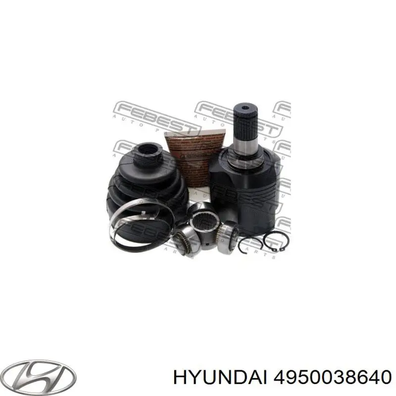 4950038640 Hyundai/Kia árbol de transmisión delantero izquierdo
