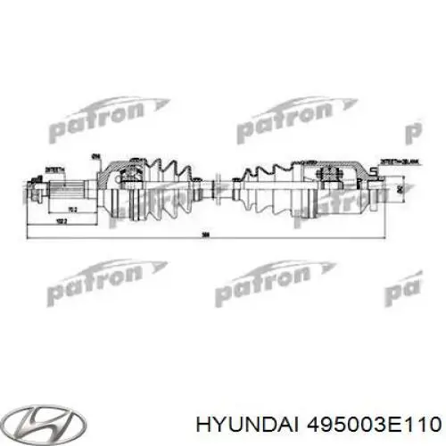 495003E110 Hyundai/Kia Semieje delantero derecho