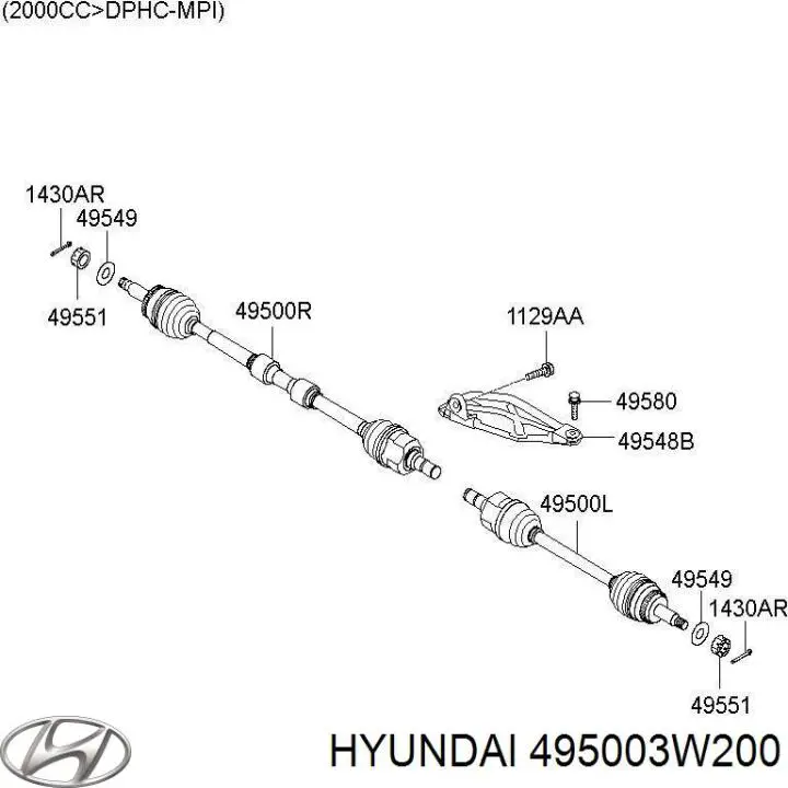 Árbol de transmisión delantero izquierdo para Hyundai Tucson (TM)