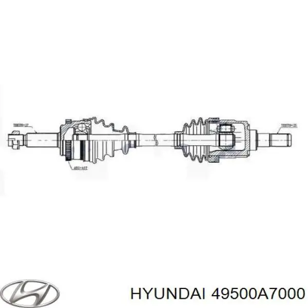 49500A7000 Hyundai/Kia árbol de transmisión delantero izquierdo