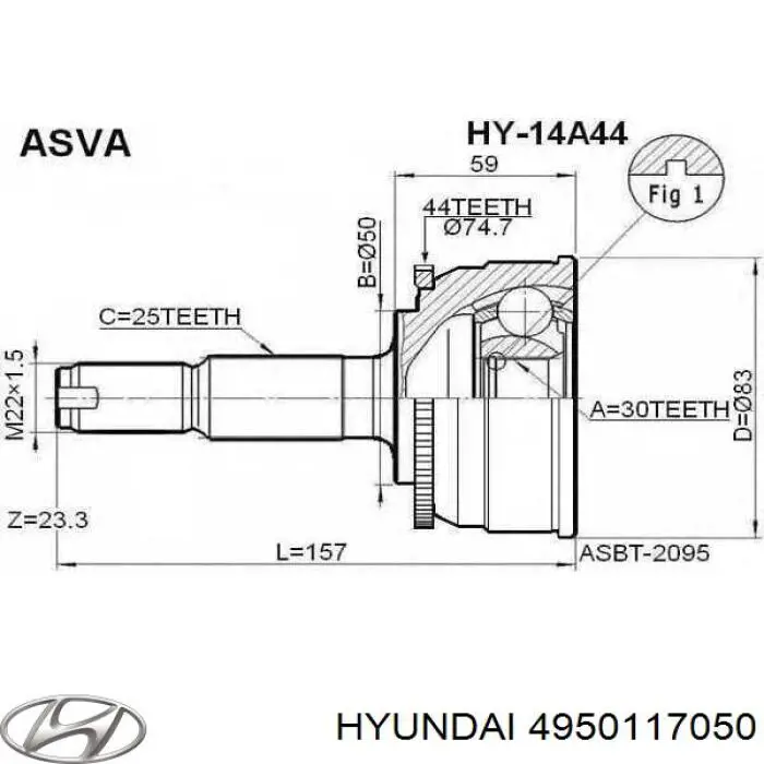 Árbol de transmisión delantero derecho para Hyundai Matrix (FC)
