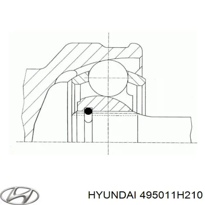 Semieje delantero izquierdo 495011H210 Hyundai/Kia