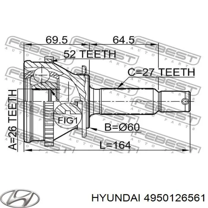 Comprar 4950126561 Hyundai/Kia Semieje delantero derecho