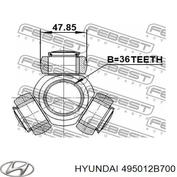495012B700 Hyundai/Kia árbol de transmisión delantero derecho