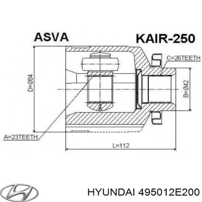 Comprar 495012E200 Hyundai/Kia Junta homocinética exterior trasera