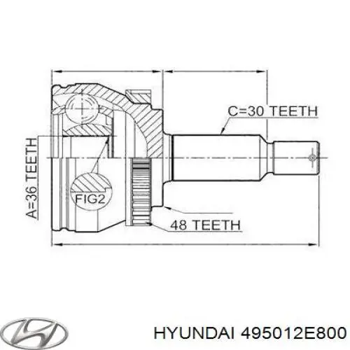 Semieje delantero izquierdo Hyundai/Kia 495012E800 precio, desde 65,34 EUR