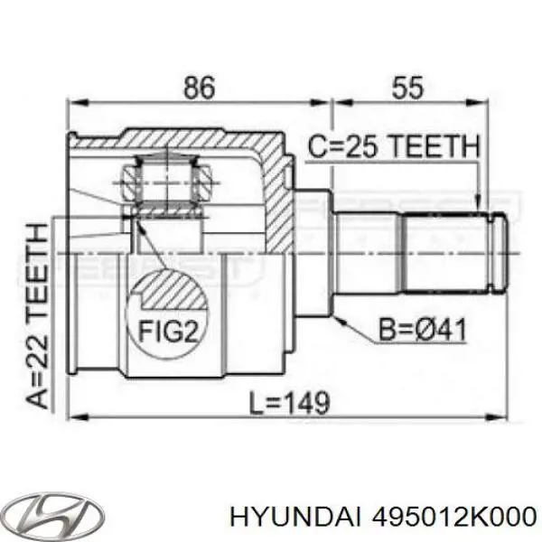 495012K000 Hyundai/Kia árbol de transmisión delantero izquierdo