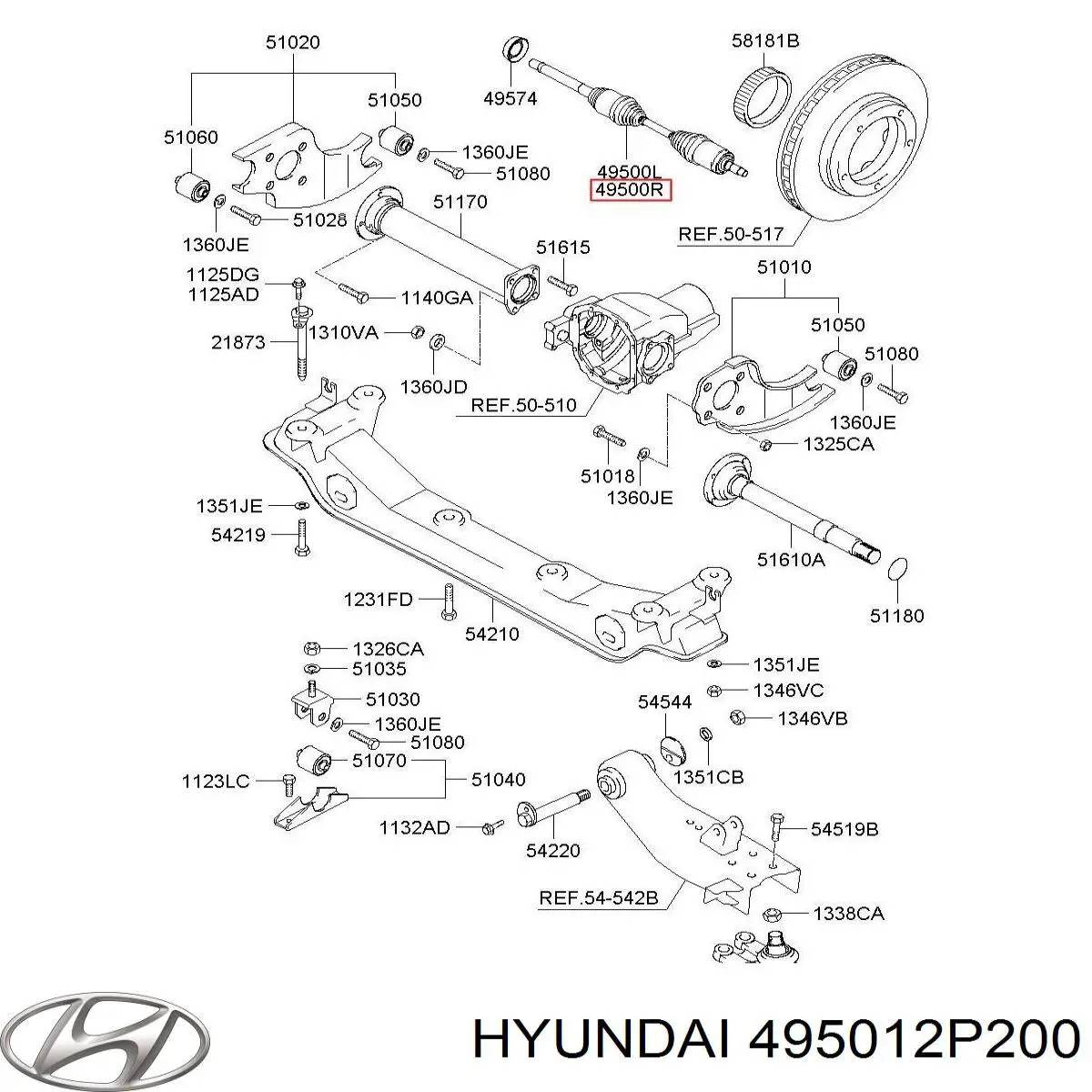 495012P200 Hyundai/Kia junta homocinética exterior delantera