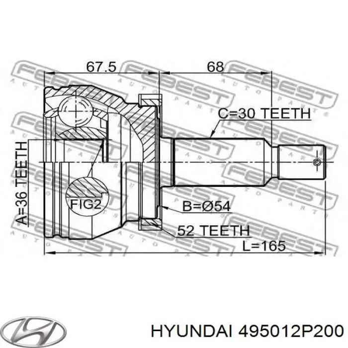 Comprar 495012P200 Hyundai/Kia Junta homocinetica