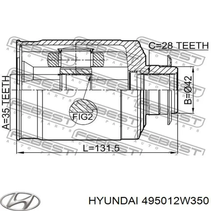 Árbol de transmisión delantero derecho para Hyundai Santa Fe (DM)