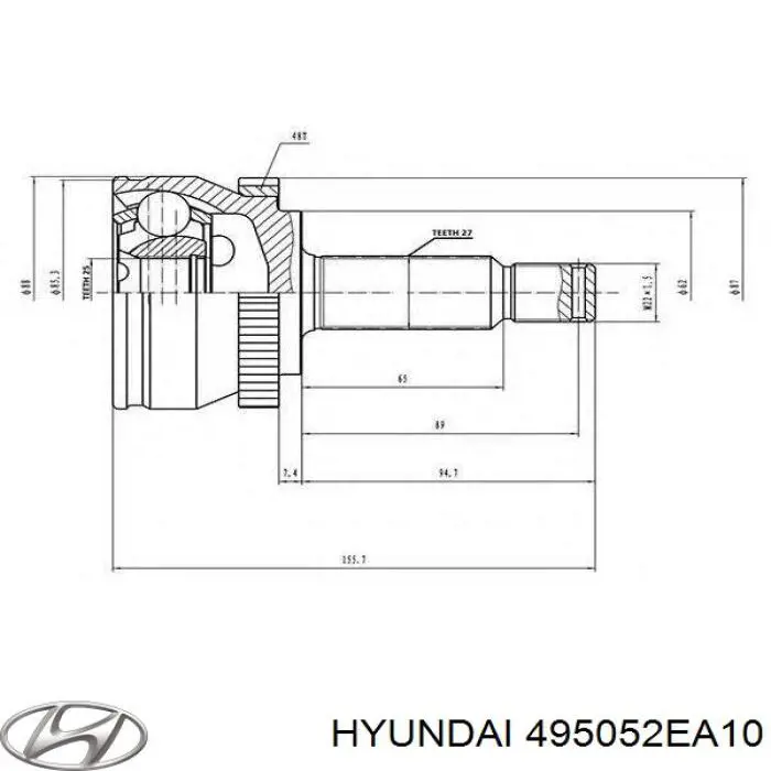 495052EA10 Hyundai/Kia junta homocinética interior delantera derecha