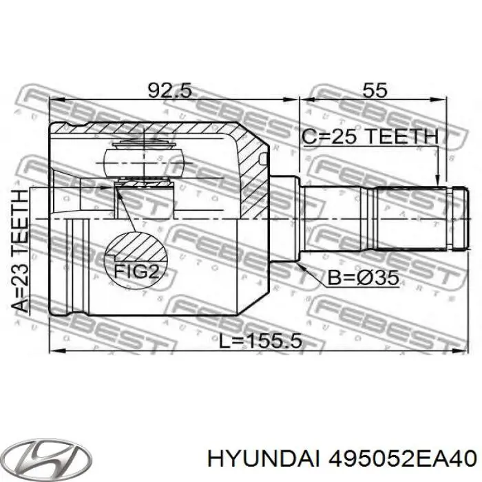 Junta homocinética interior trasera Hyundai/Kia 495052EA40 precio, desde 41,35 EUR