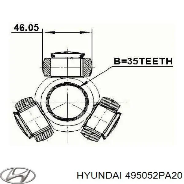 495052PA20 Hyundai/Kia Junta homocinética interna delantera izquierda