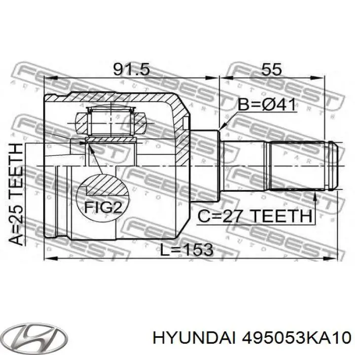 495053KA10 Hyundai/Kia junta homocinética interior delantera
