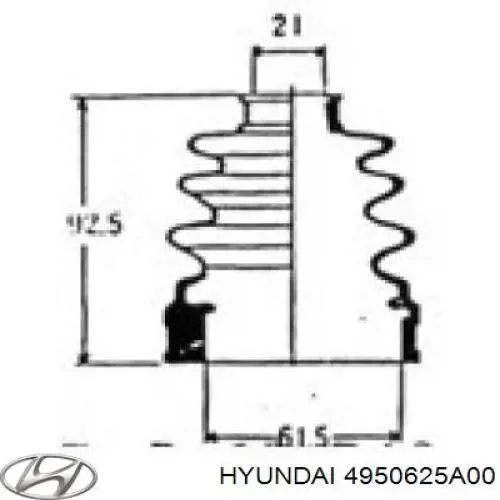 Comprar 4950625A00 Hyundai/Kia Fuelle de semieje delantero interior