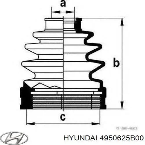 4950625B00 Hyundai/Kia fuelle, árbol de transmisión delantero interior