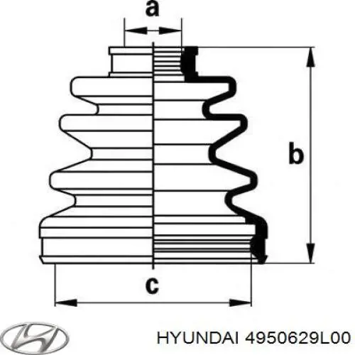 4950629L00 Hyundai/Kia fuelle, árbol de transmisión delantero interior