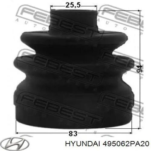 Comprar 495062PA20 Hyundai/Kia Fuelle, junta homocinética interna izquierda del semieje delantero