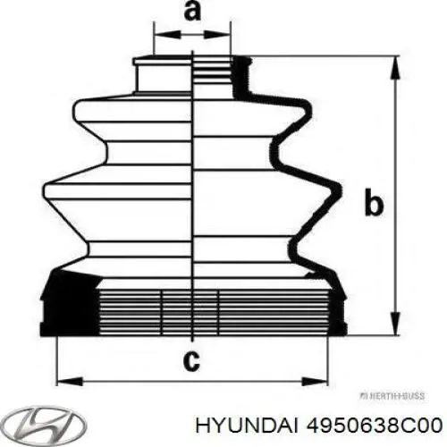 4950638C00 Hyundai/Kia fuelle, árbol de transmisión delantero interior