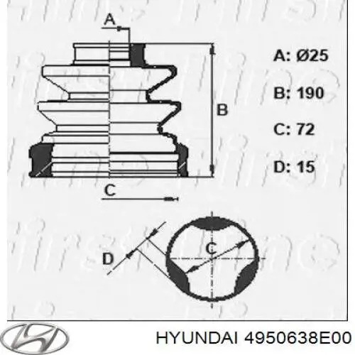 HY0264 DAC fuelle, árbol de transmisión delantero interior