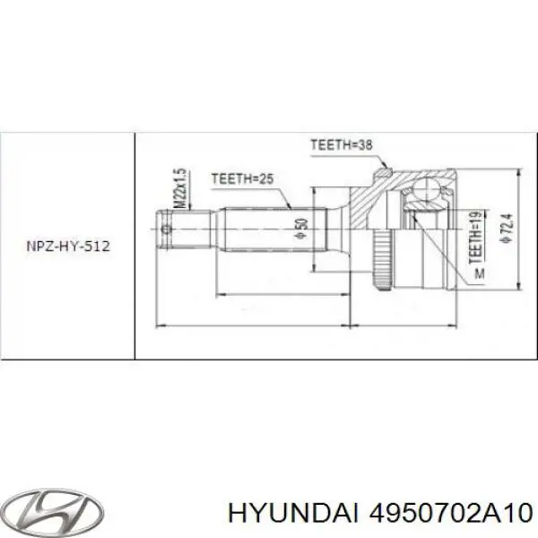 4950702A10 Hyundai/Kia Junta homocinética